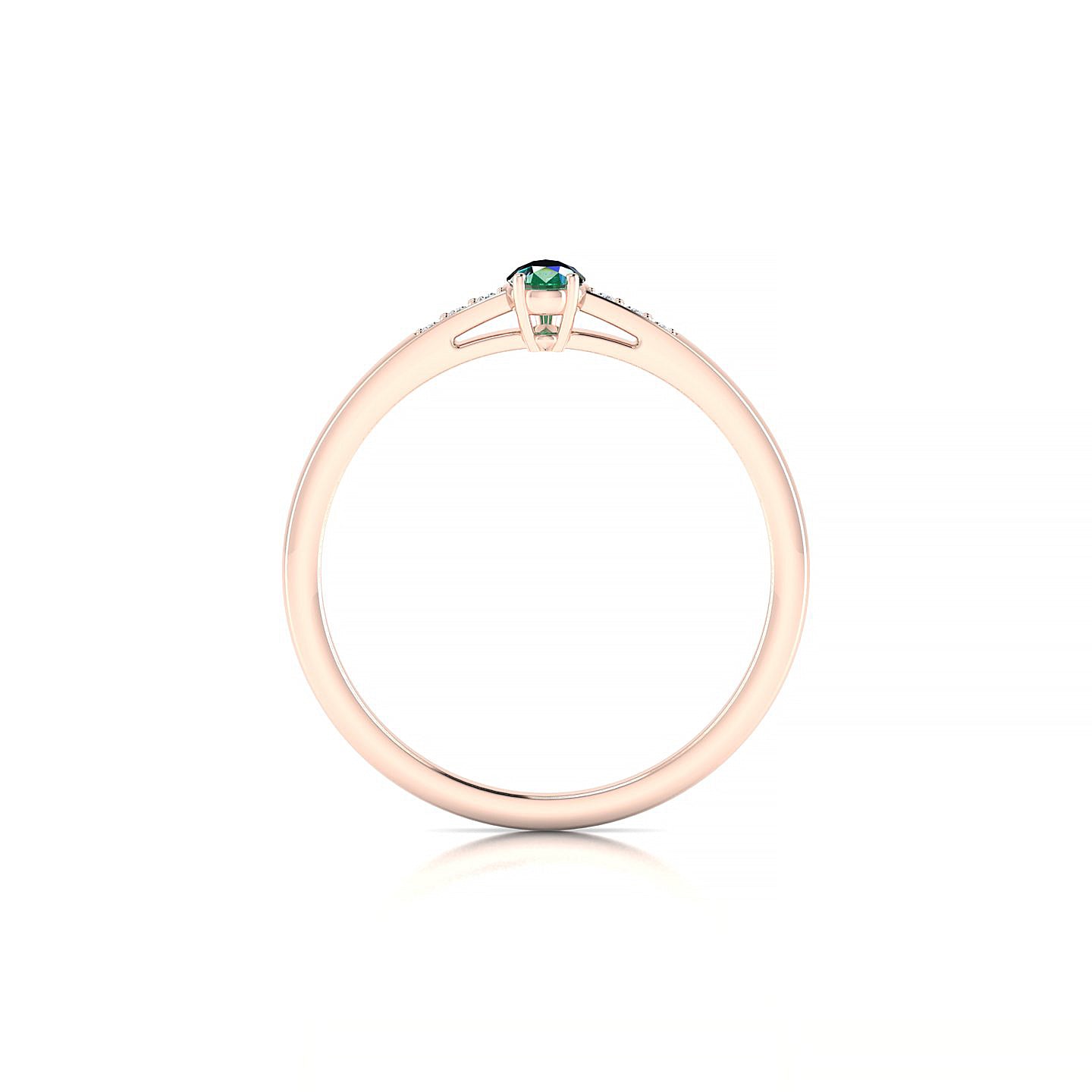 Exquisite | 18k Rose Gold 5 x 3 mm Pear Emerald Ring