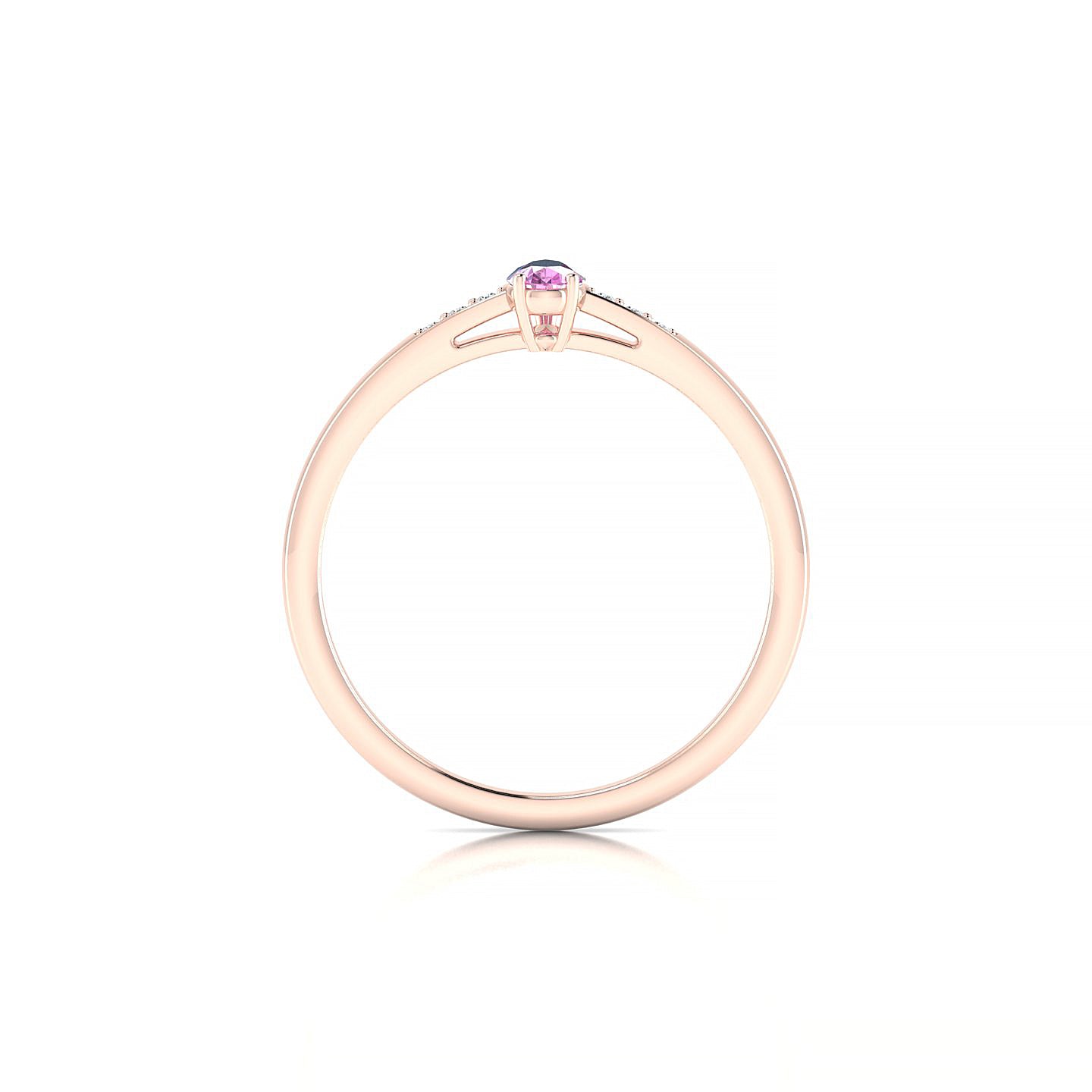 Exquisite | 18k Rose Gold 5 x 3 mm Pear Pink Sapphire Ring