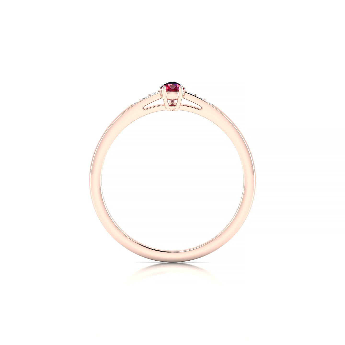 Exquisite | 18k Rose Gold 5 x 3 mm Pear Ruby Ring
