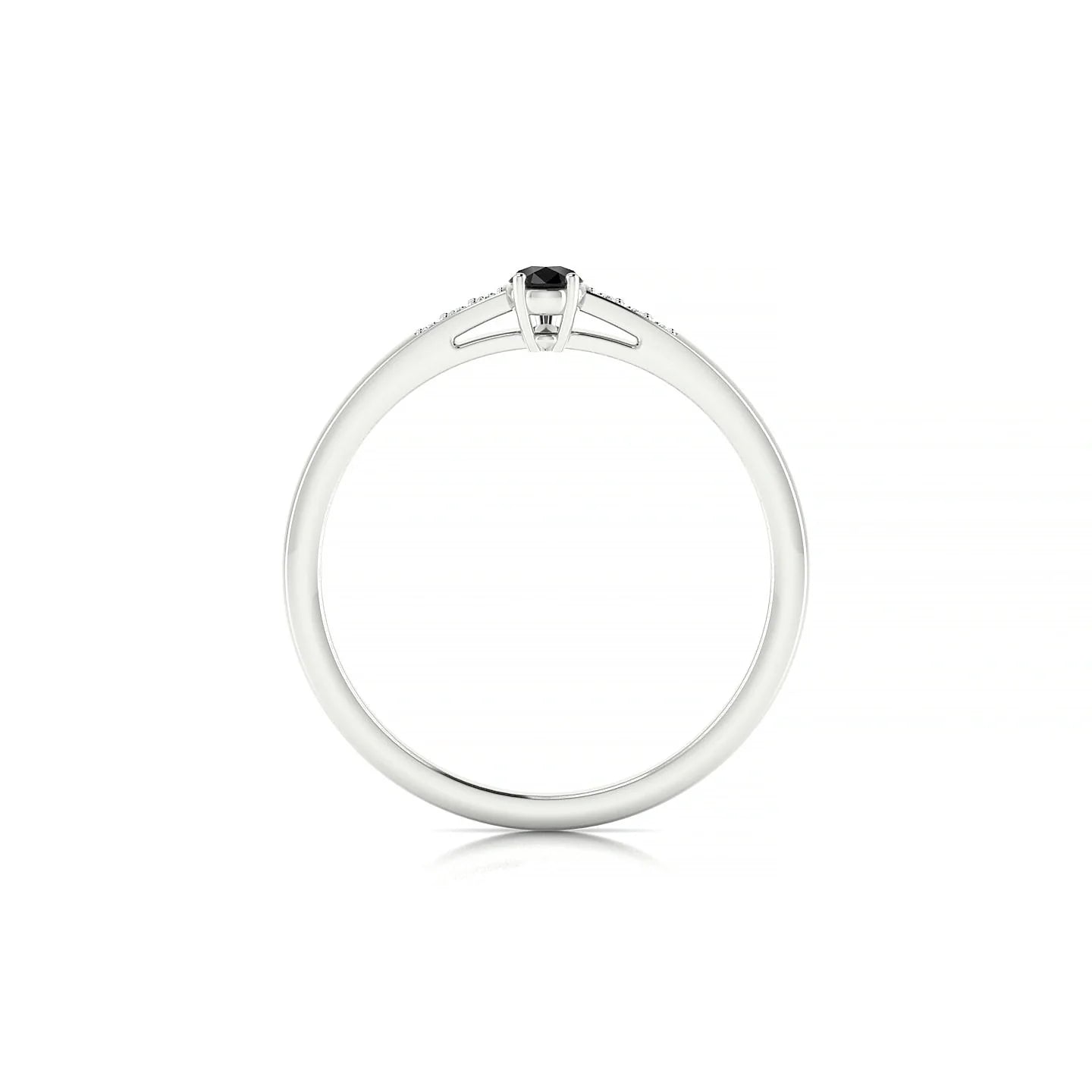 Exquisite | 18k White Gold 5 x 3 mm Pear Black Diamond Ring