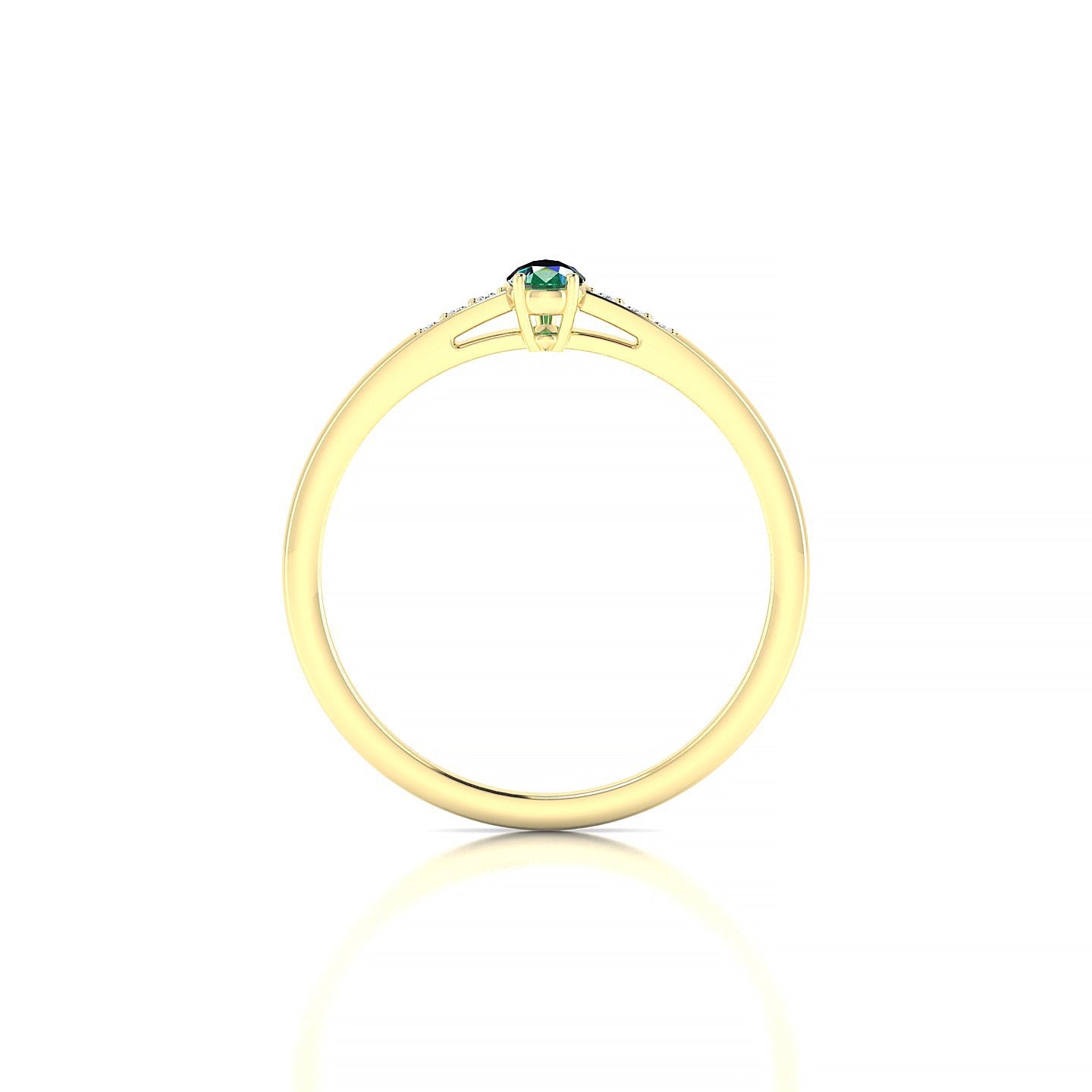 Exquisite | 18k Yellow Gold 5 x 3 mm Pear Emerald Ring