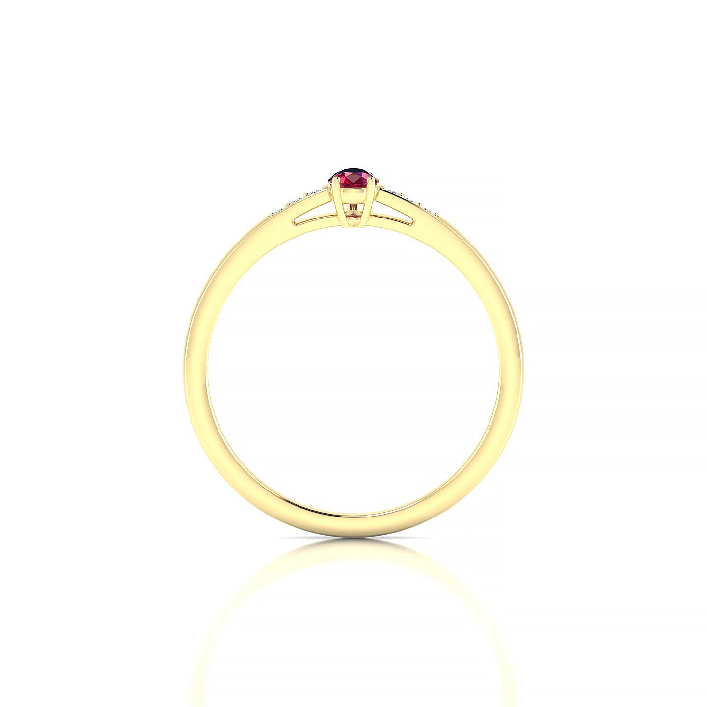 Exquisite | 18k Yellow Gold 5 x 3 mm Pear Ruby Ring