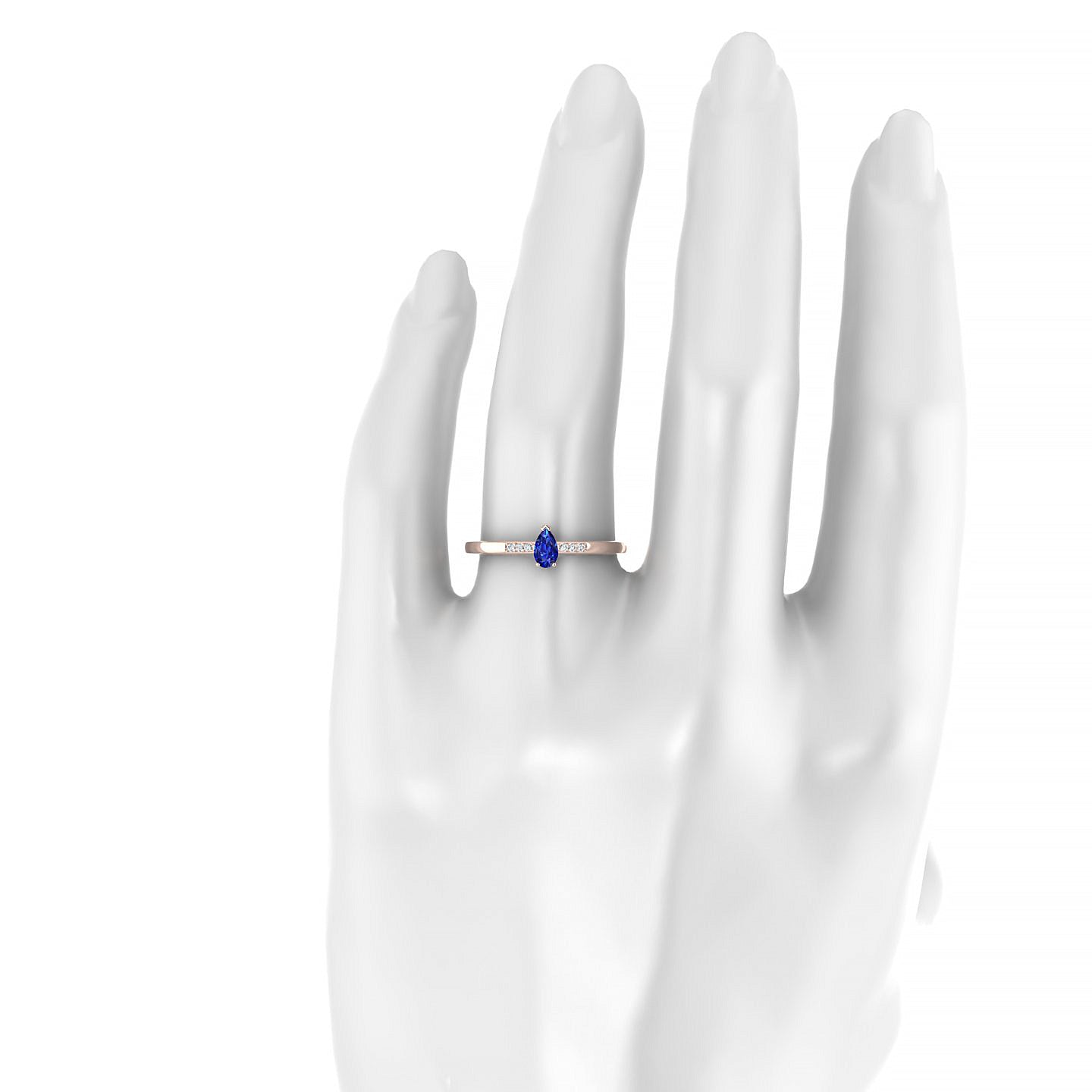 Exquisite | 18k Rose Gold 5 x 3 mm Pear Sapphire Ring