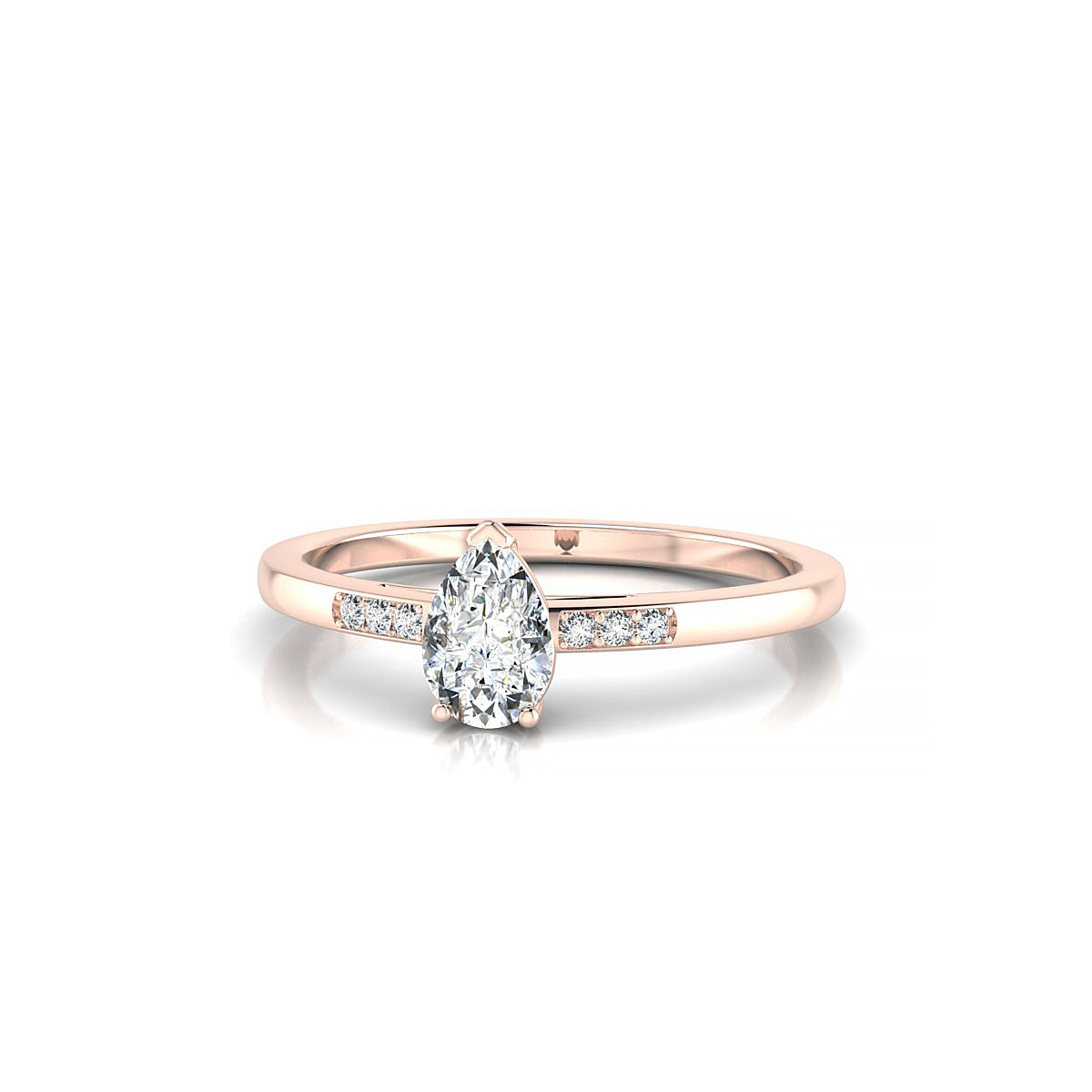 Exquisite | 18k Rose Gold 6 x 4 mm Pear Diamond Ring