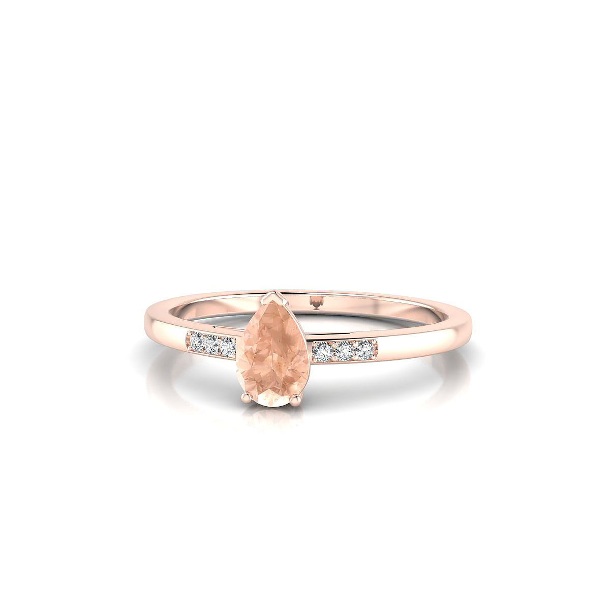 Exquisite | 18k Rose Gold 6 x 4 mm Pear Morganite Ring