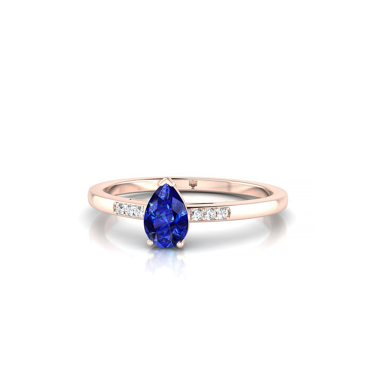 Exquisite | 18k Rose Gold 6 x 4 mm Pear Sapphire Ring