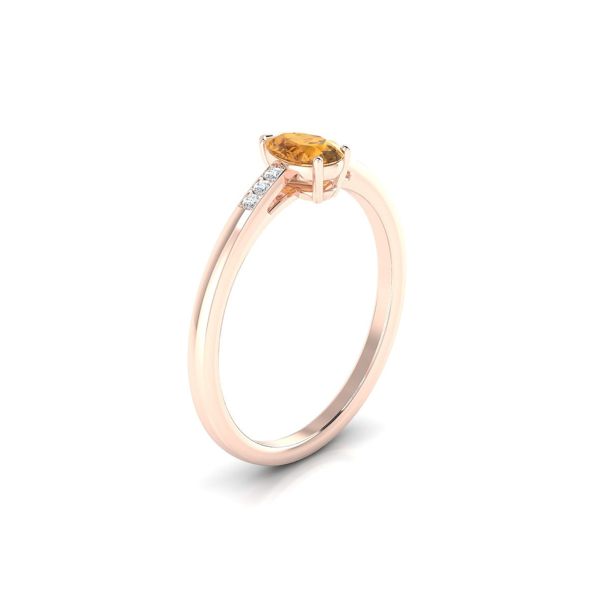 Exquisite | 18k Rose Gold 6 x 4 mm Pear Citrine Ring