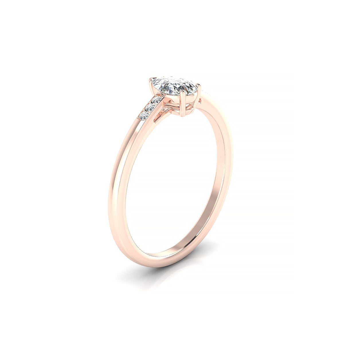 Exquisite | 18k Rose Gold 6 x 4 mm Pear Diamond Ring