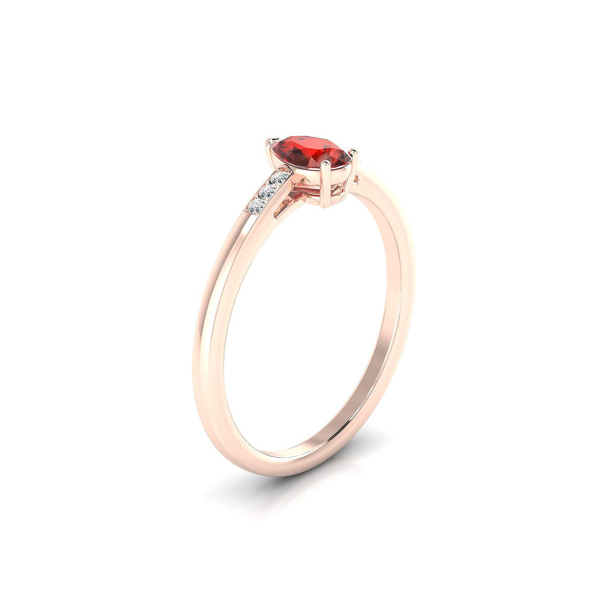 Exquisite | 18k Rose Gold 6 x 4 mm Pear Garnet Ring