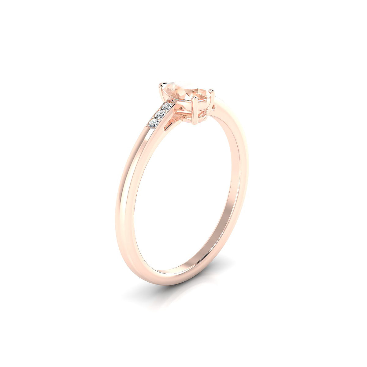 Exquisite | 18k Rose Gold 6 x 4 mm Pear Morganite Ring