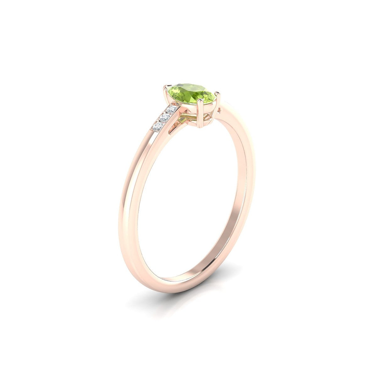Exquisite | 18k Rose Gold 6 x 4 mm Pear Peridot Ring