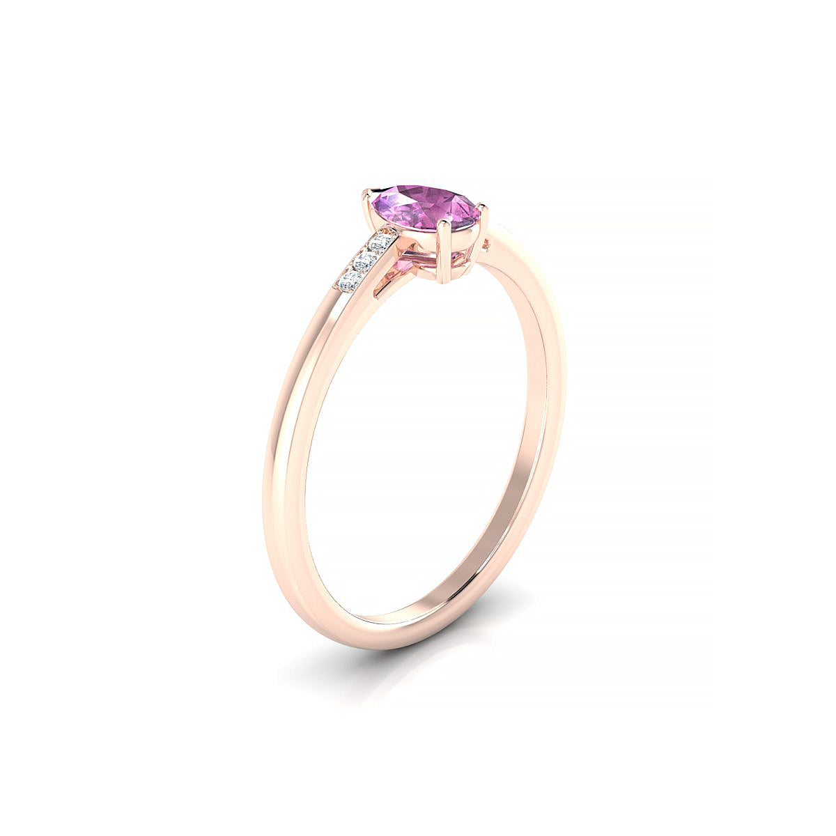 Exquisite | 18k Rose Gold 6 x 4 mm Pear Pink Sapphire Ring