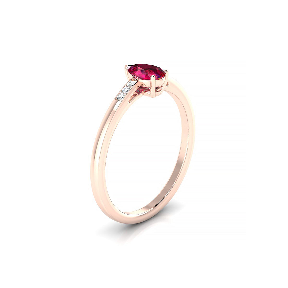 Exquisite | 18k Rose Gold 6 x 4 mm Pear Ruby Ring