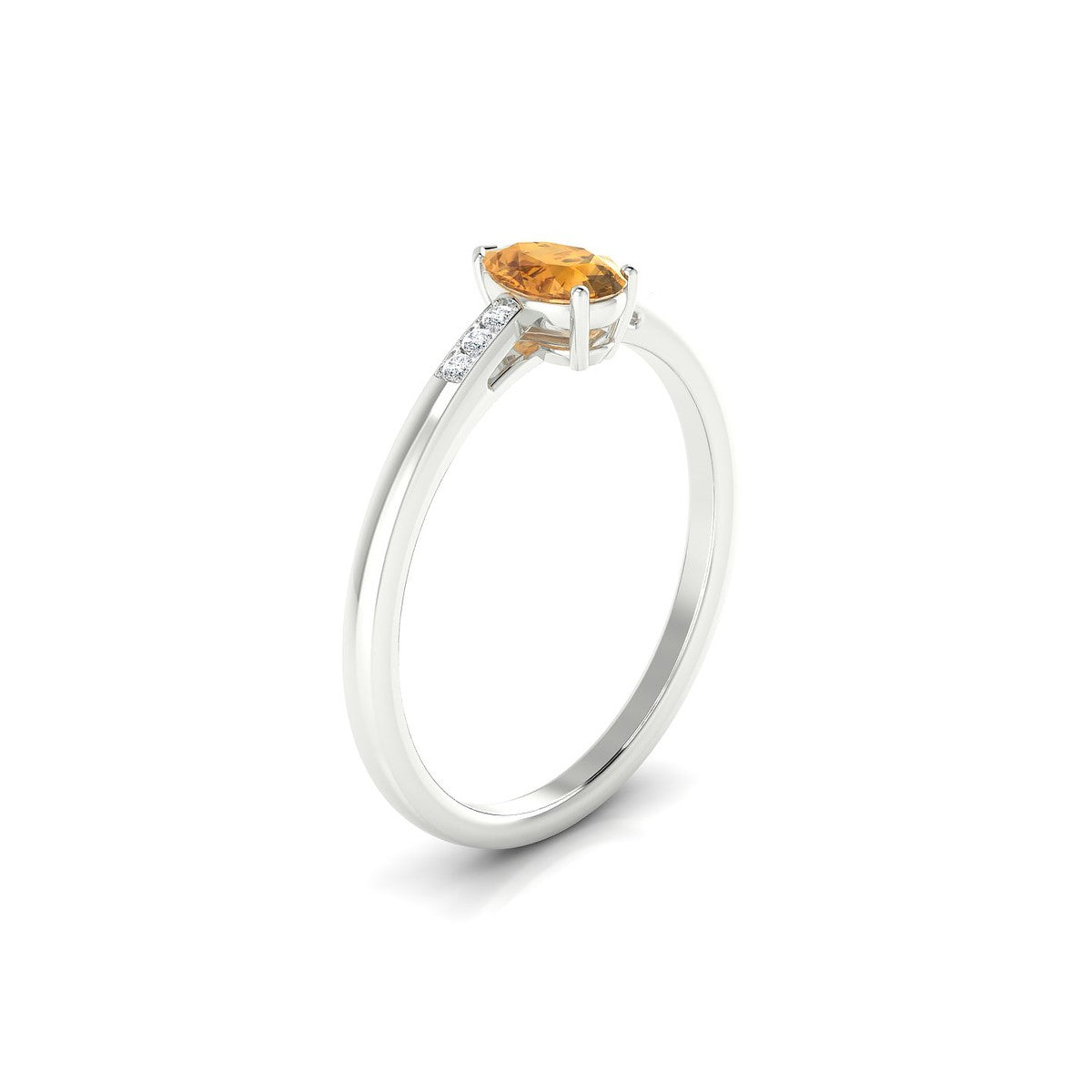 Exquisite | 18k White Gold 6 x 4 mm Pear Citrine Ring