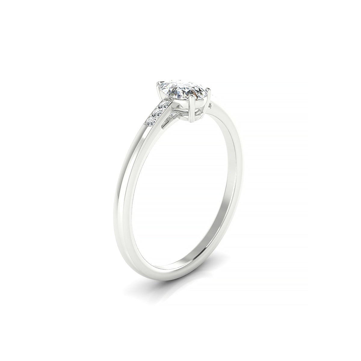 Exquisite | 18k White Gold 6 x 4 mm Pear Diamond Ring