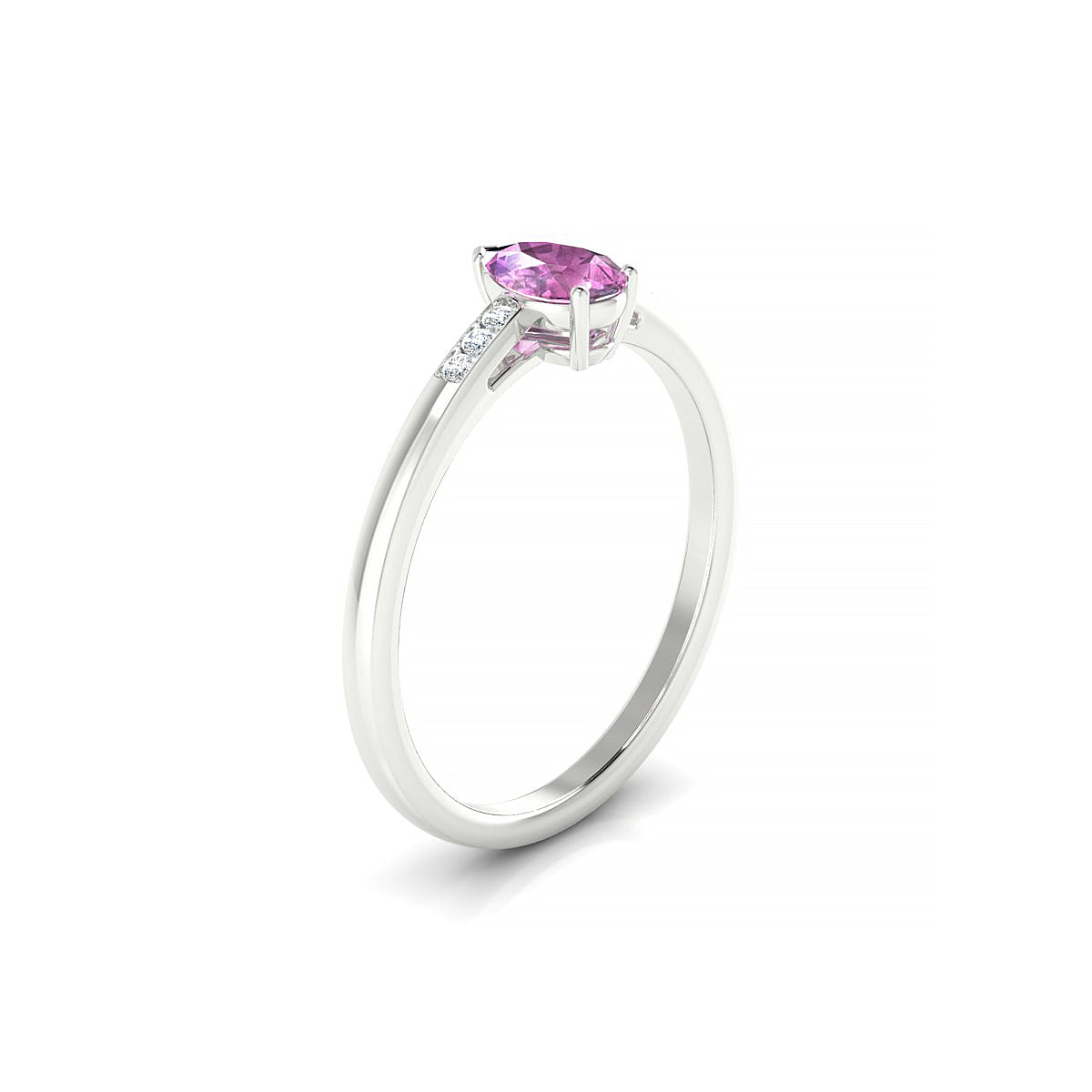 Exquisite | 18k White Gold 6 x 4 mm Pear Pink Sapphire Ring