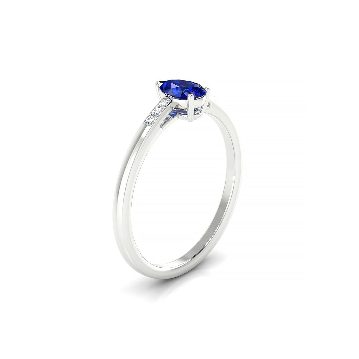 Exquisite | 18k White Gold 6 x 4 mm Pear Sapphire Ring