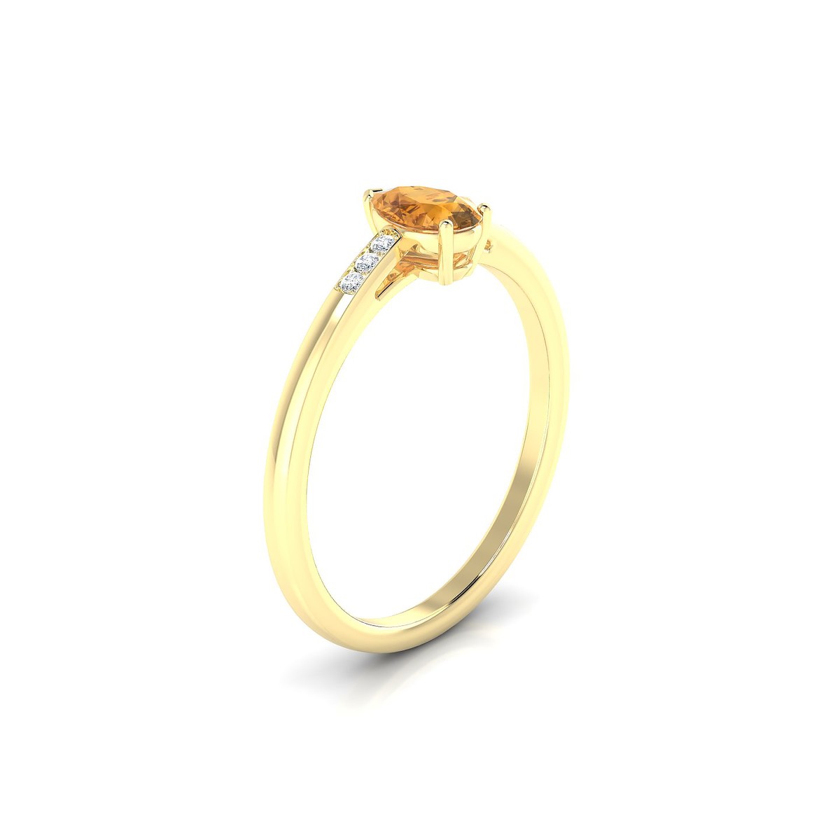 Exquisite | 18k Yellow Gold 6 x 4 mm Pear Citrine Ring