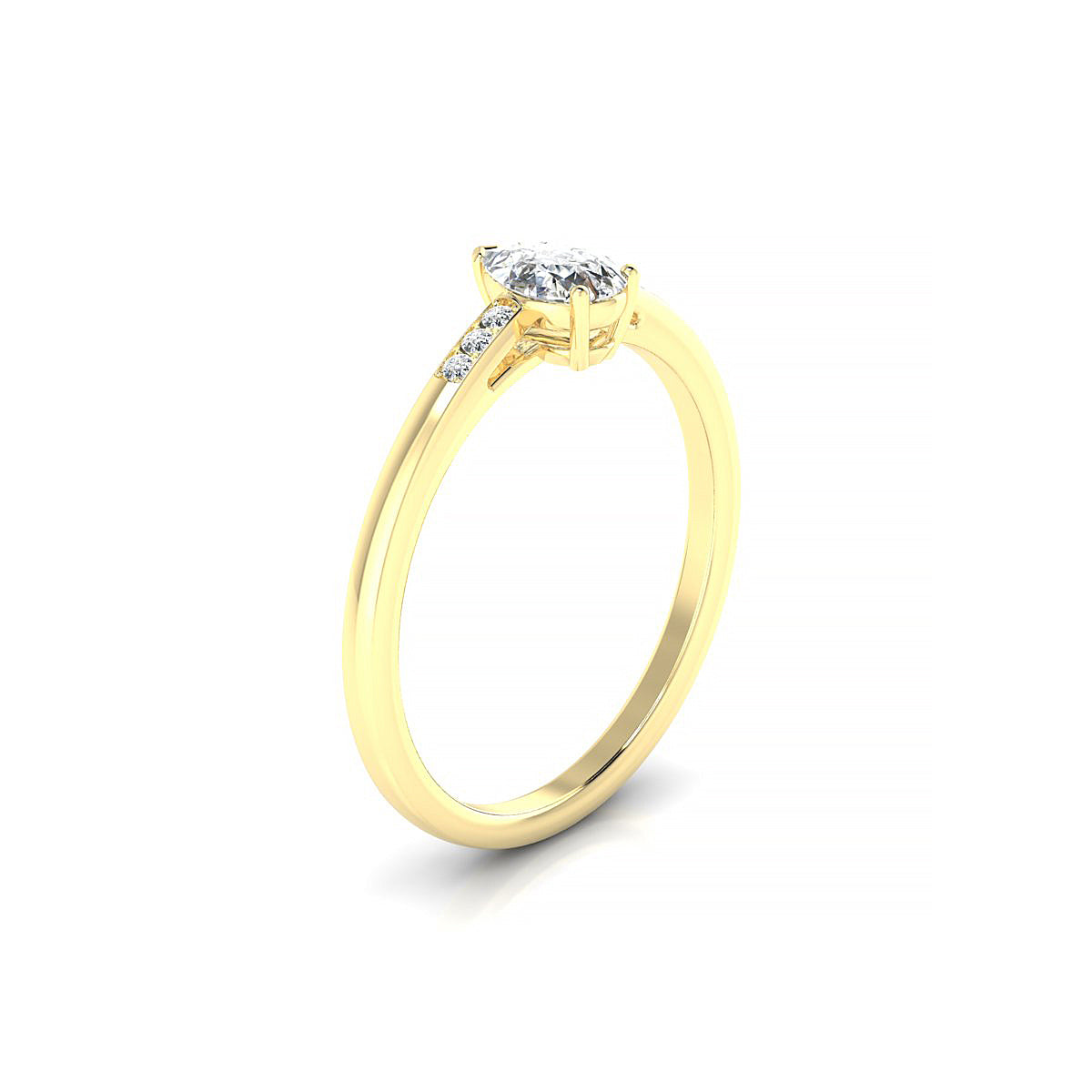 Exquisite | 18k Yellow Gold 6 x 4 mm Pear Diamond Ring