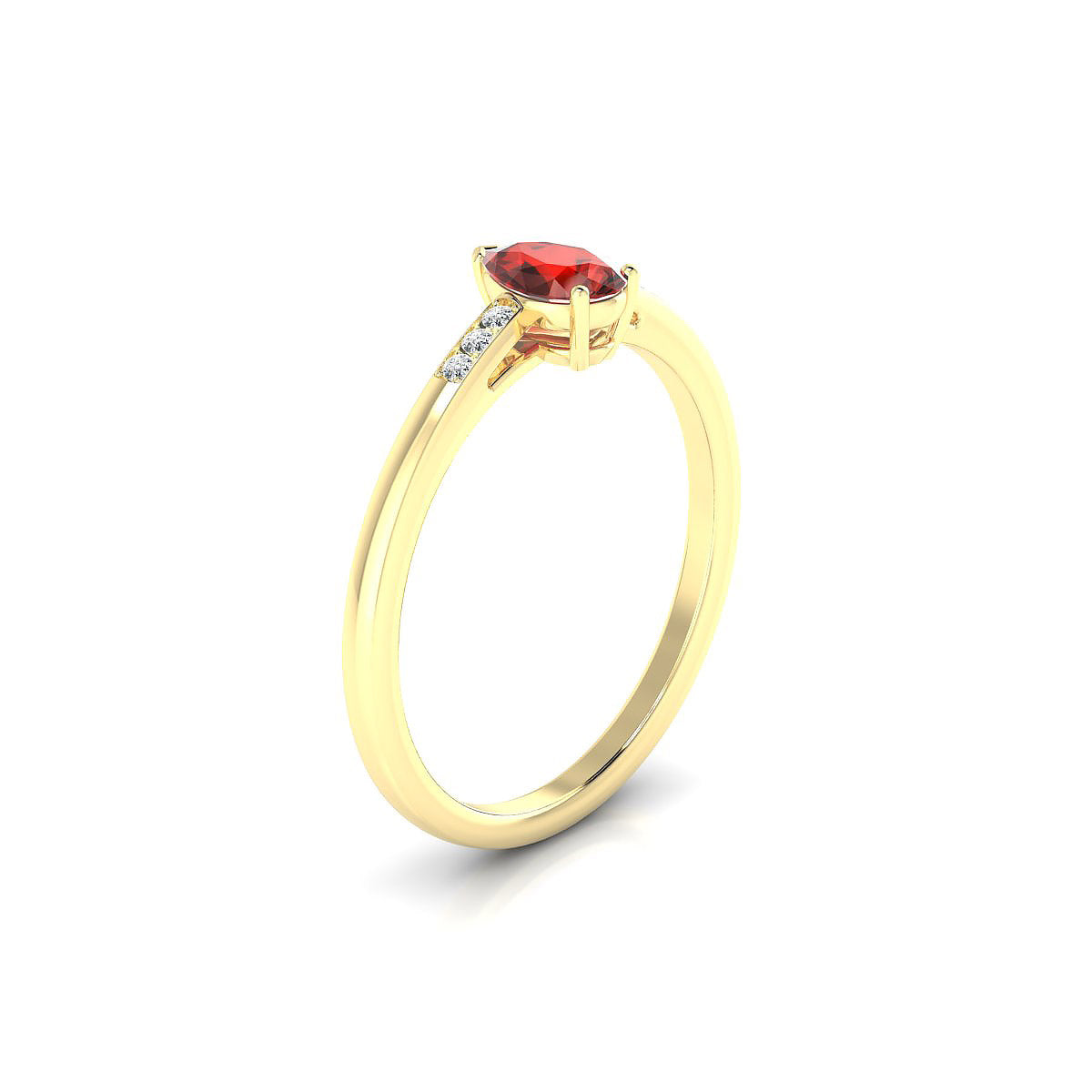 Exquisite | 18k Yellow Gold 6 x 4 mm Pear Garnet Ring