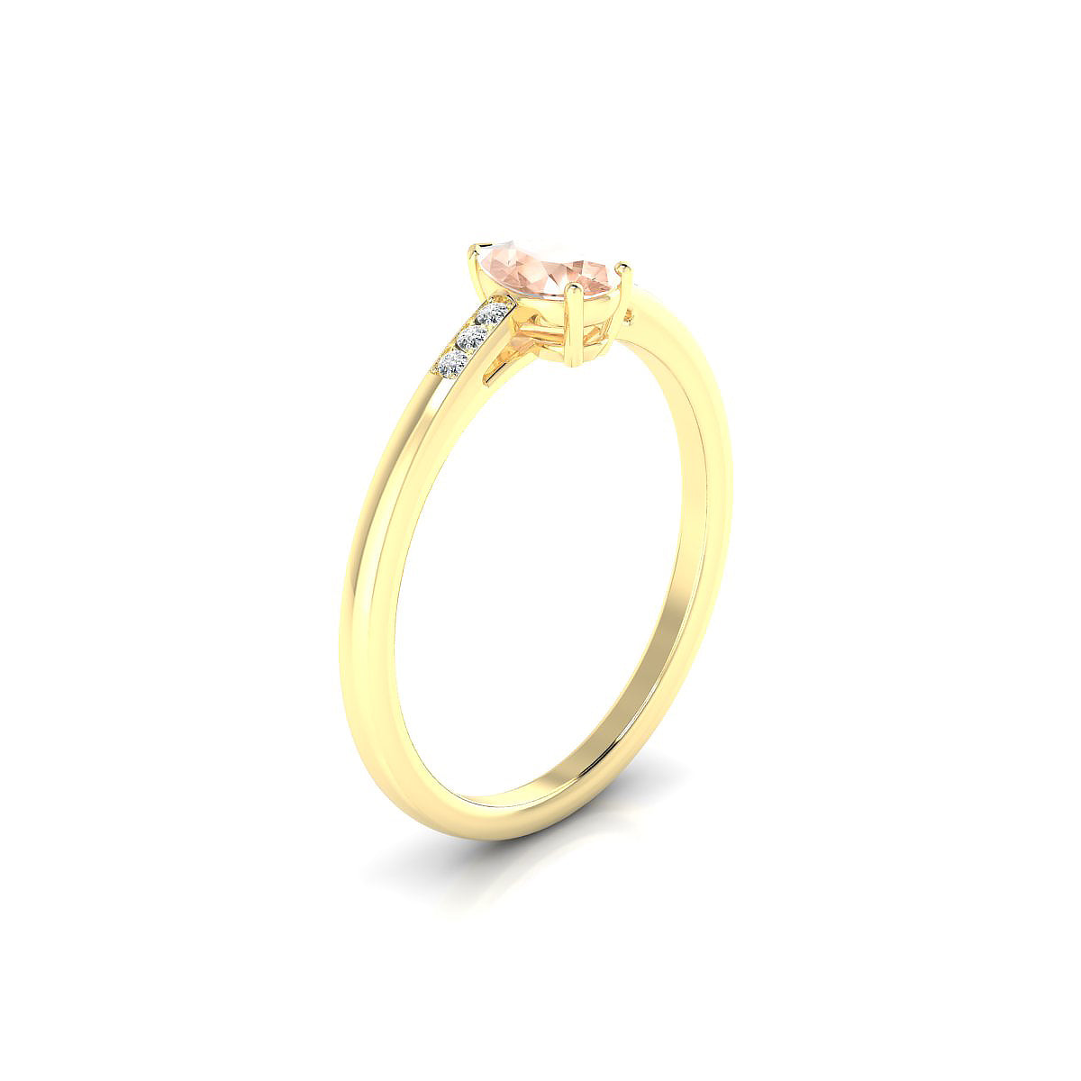 Exquisite | 18k Yellow Gold 6 x 4 mm Pear Morganite Ring