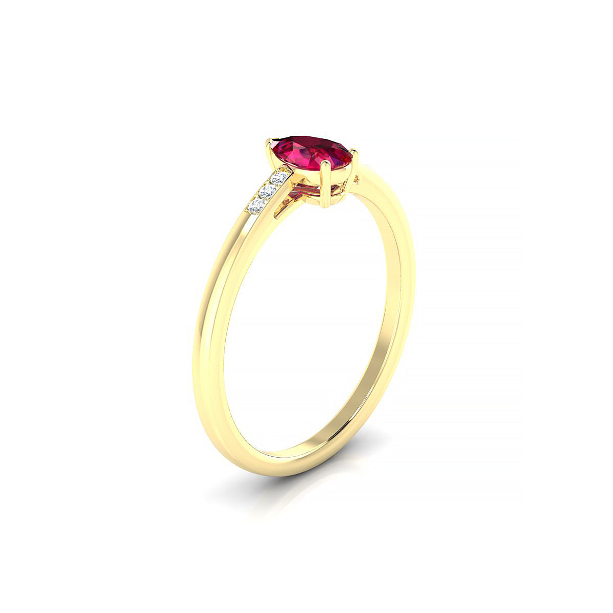 Exquisite | 18k Yellow Gold 6 x 4 mm Pear Ruby Ring