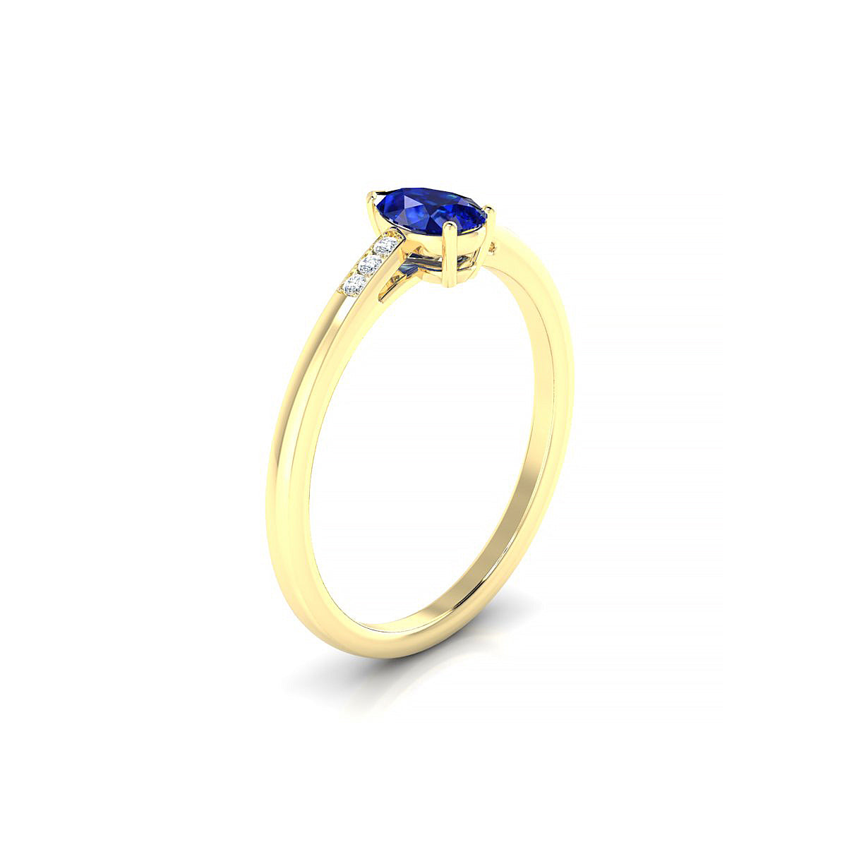 Exquisite | 18k Yellow Gold 6 x 4 mm Pear Sapphire Ring