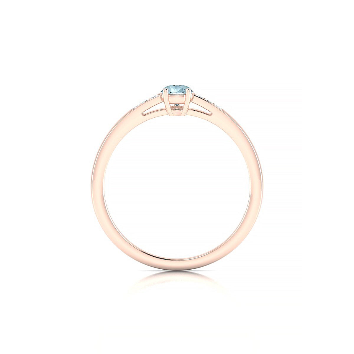 Exquisite | 18k Rose Gold 6 x 4 mm Pear Aquamarine Ring