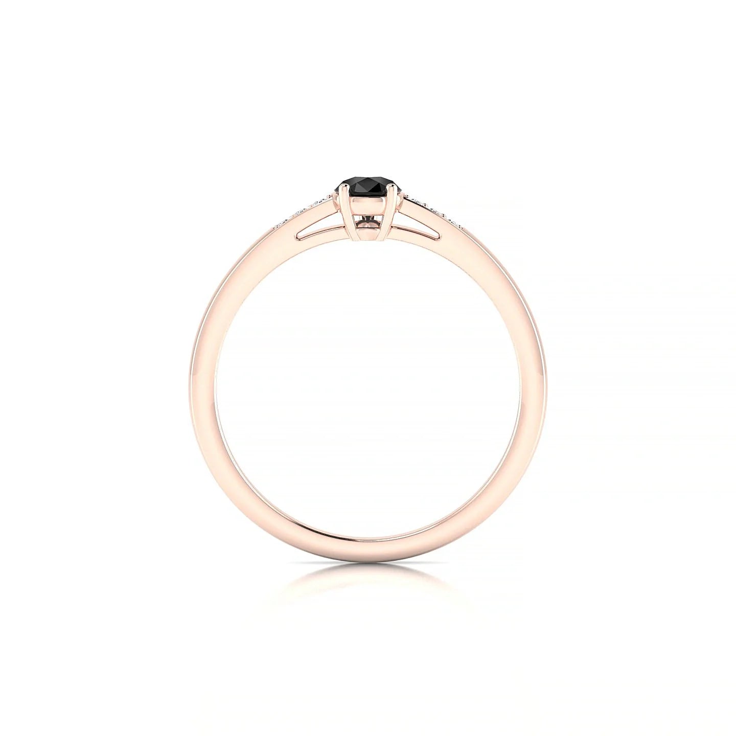 Exquisite | 18k Rose Gold 6 x 4 mm Pear Black Diamond Ring