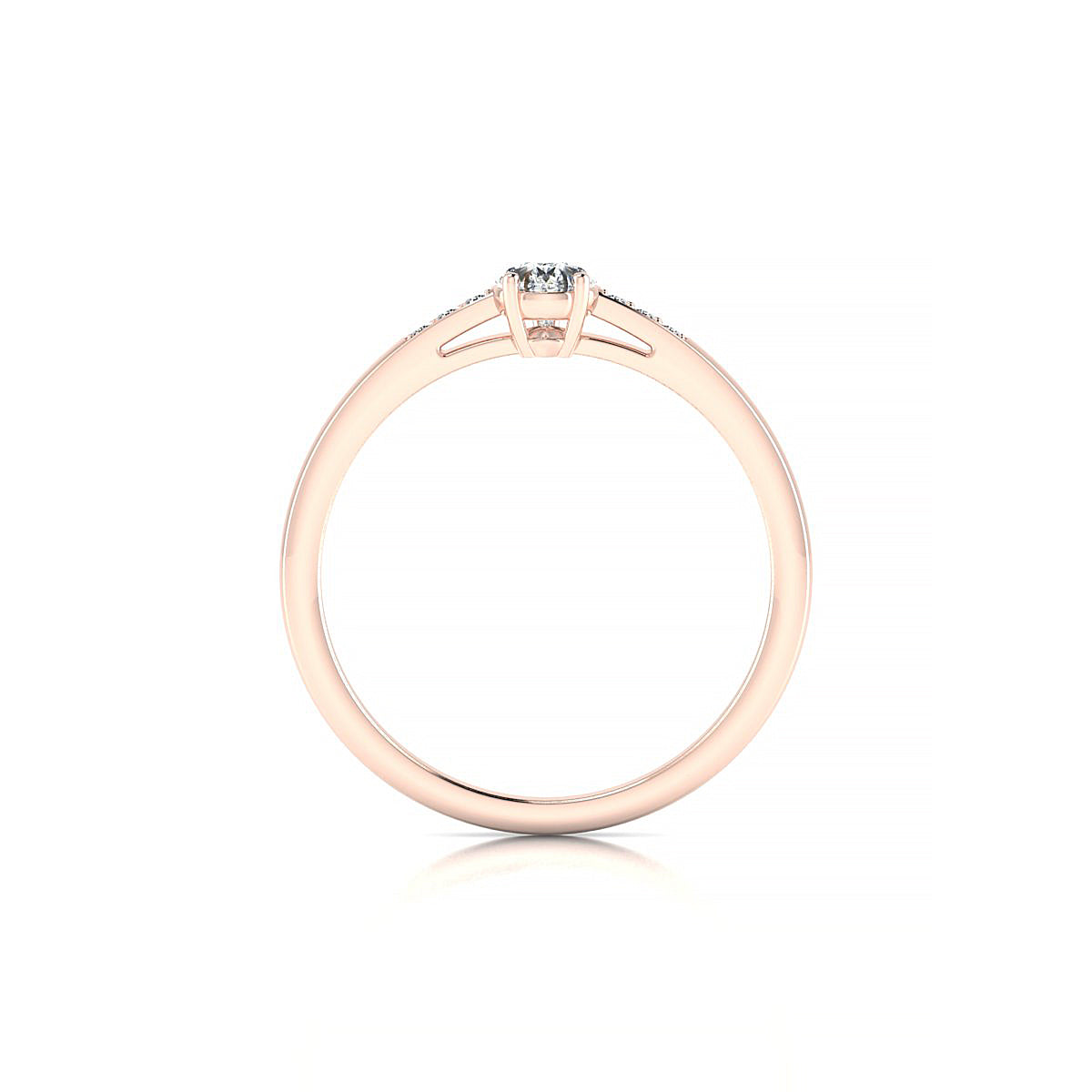 Exquisite | 18k Rose Gold 6 x 4 mm Pear Diamond Ring