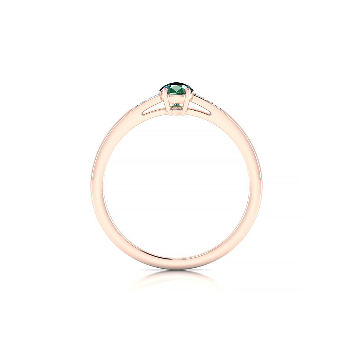 Exquisite | 18k Rose Gold 6 x 4 mm Pear Emerald Ring