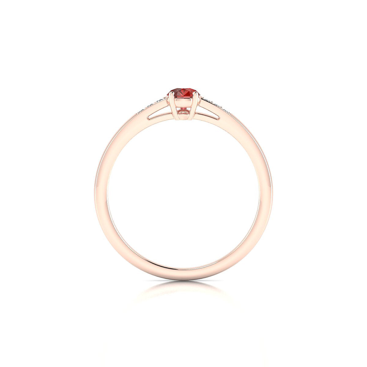 Exquisite | 18k Rose Gold 6 x 4 mm Pear Garnet Ring
