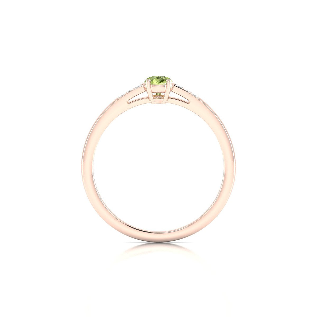 Exquisite | 18k Rose Gold 6 x 4 mm Pear Peridot Ring