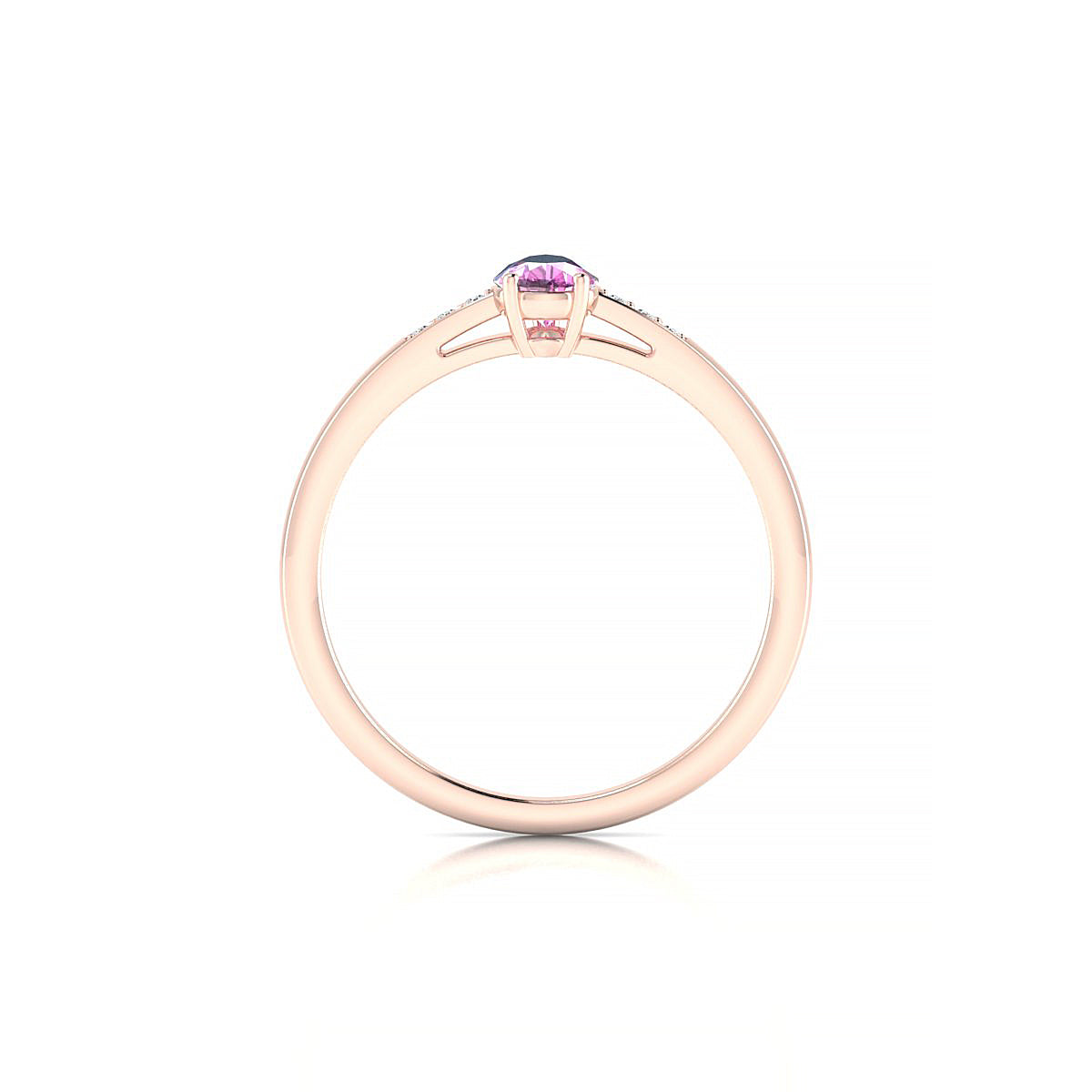 Exquisite | 18k Rose Gold 6 x 4 mm Pear Pink Sapphire Ring
