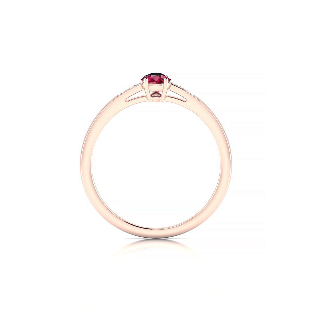 Exquisite | 18k Rose Gold 6 x 4 mm Pear Ruby Ring