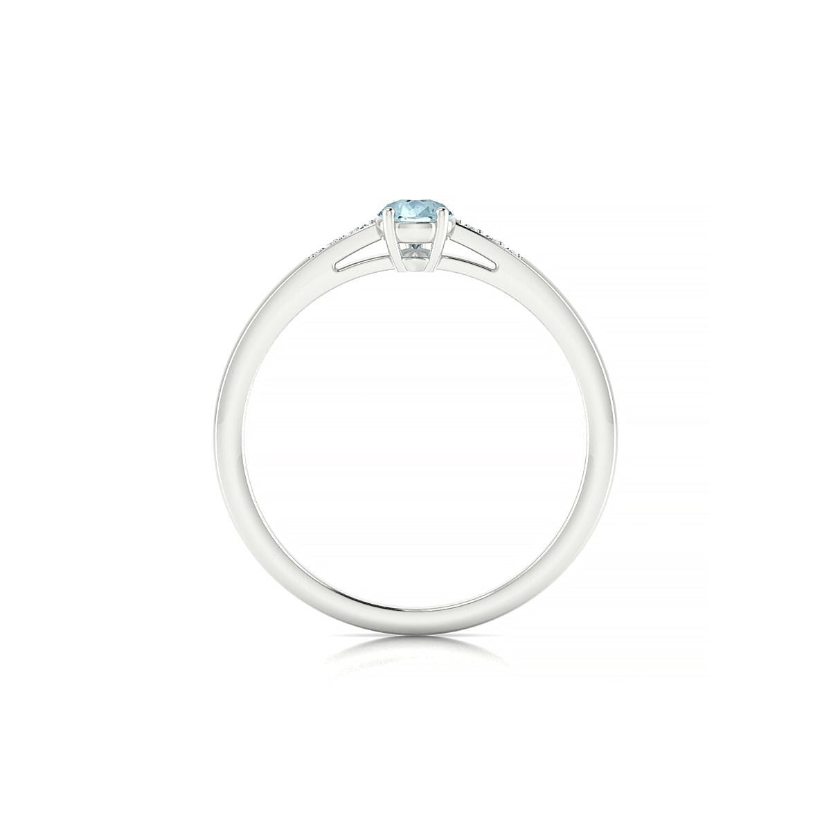 Exquisite | 18k White Gold 6 x 4 mm Pear Aquamarine Ring