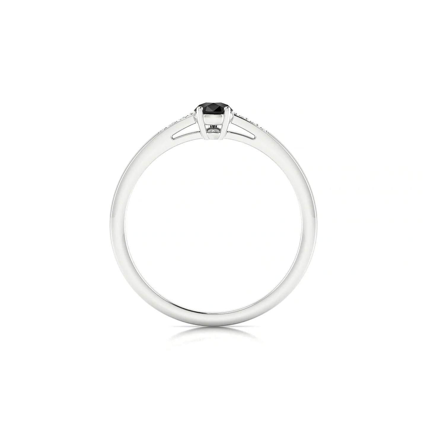 Exquisite | 18k White Gold 6 x 4 mm Pear Black Diamond Ring