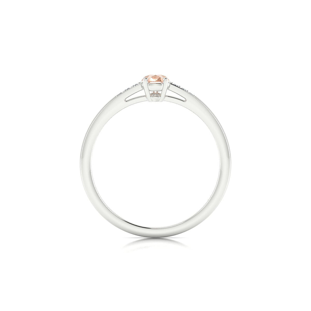 Exquisite | 18k White Gold 6 x 4 mm Pear Morganite Ring