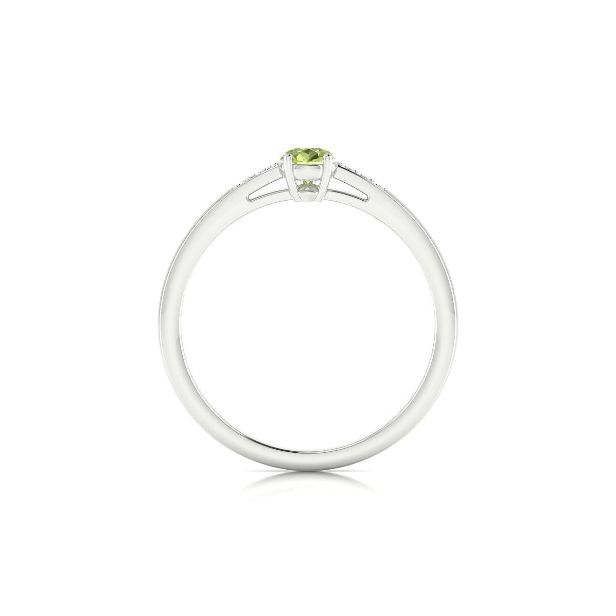 Exquisite | 18k White Gold 6 x 4 mm Pear Peridot Ring