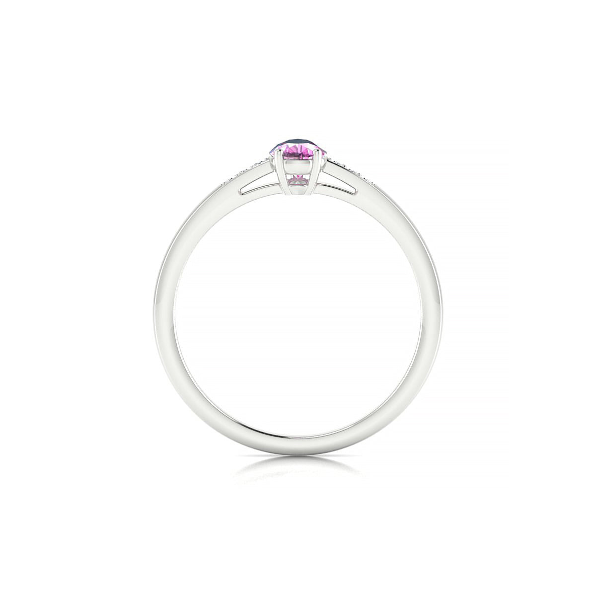 Exquisite | 18k White Gold 6 x 4 mm Pear Pink Sapphire Ring
