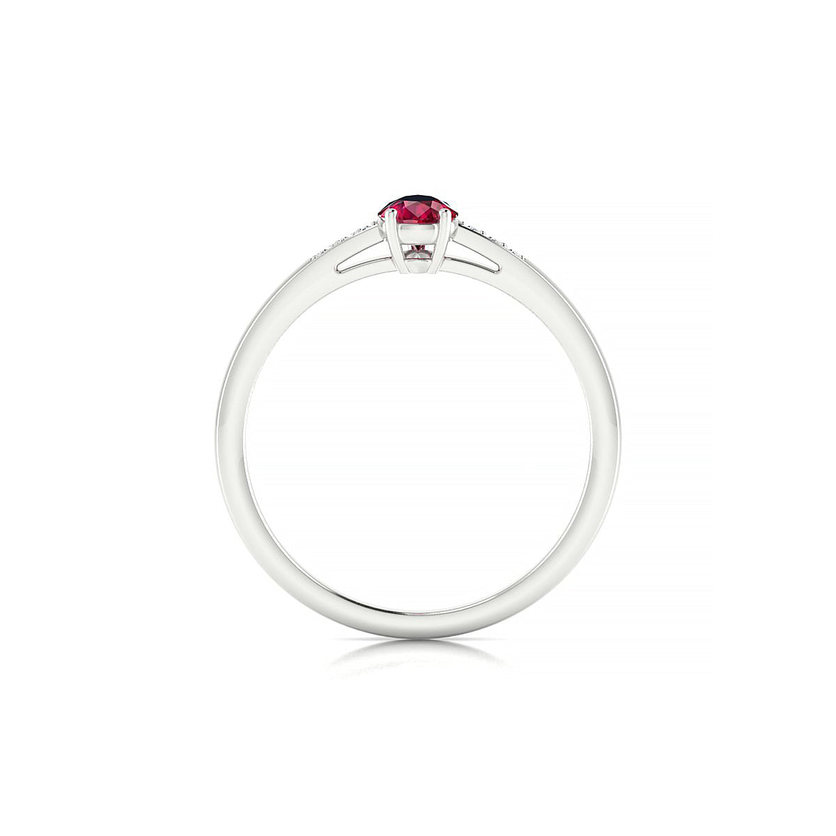 Exquisite | 18k White Gold 6 x 4 mm Pear Ruby Ring