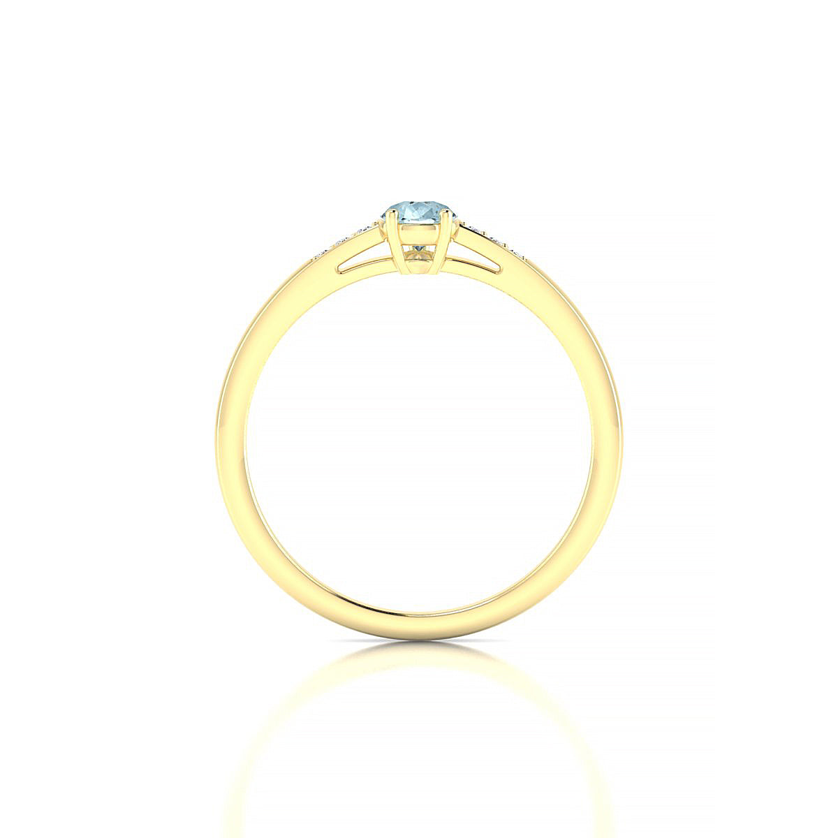 Exquisite | 18k Yellow Gold 6 x 4 mm Pear Aquamarine Ring
