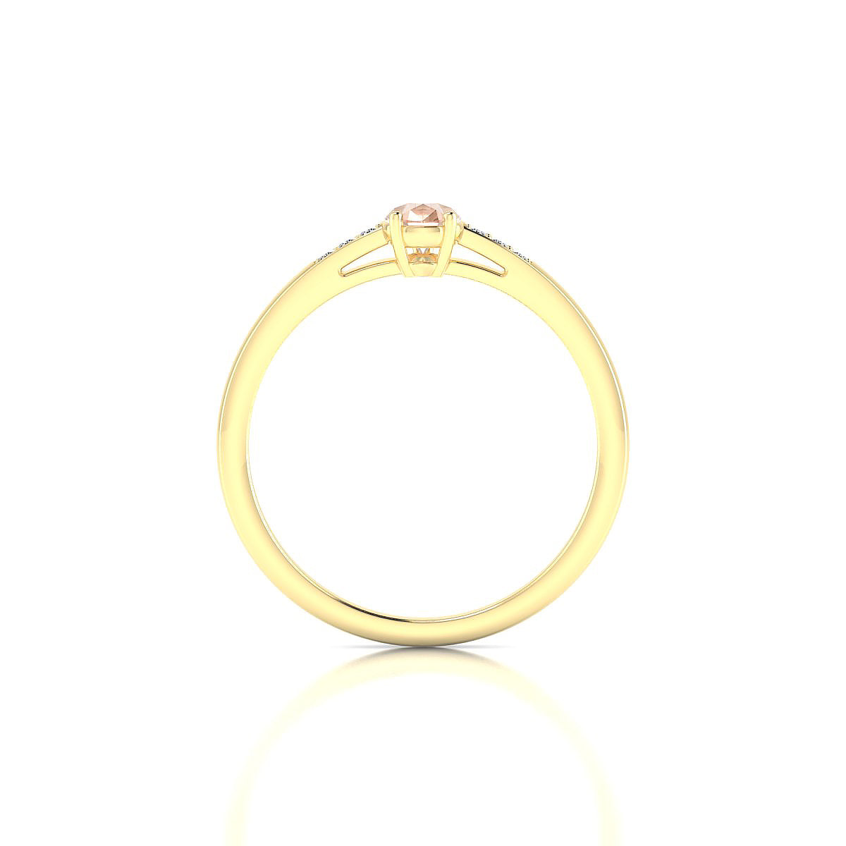 Exquisite | 18k Yellow Gold 6 x 4 mm Pear Morganite Ring