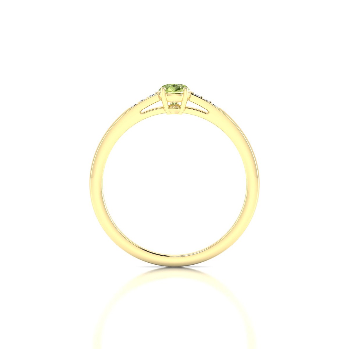 Exquisite | 18k Yellow Gold 6 x 4 mm Pear Peridot Ring