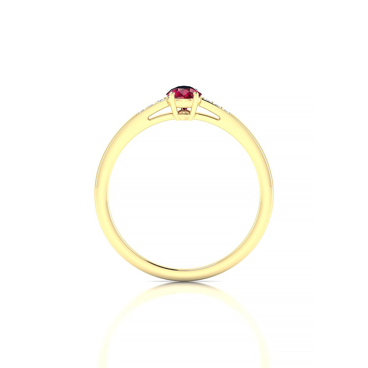 Exquisite | 18k Yellow Gold 6 x 4 mm Pear Ruby Ring