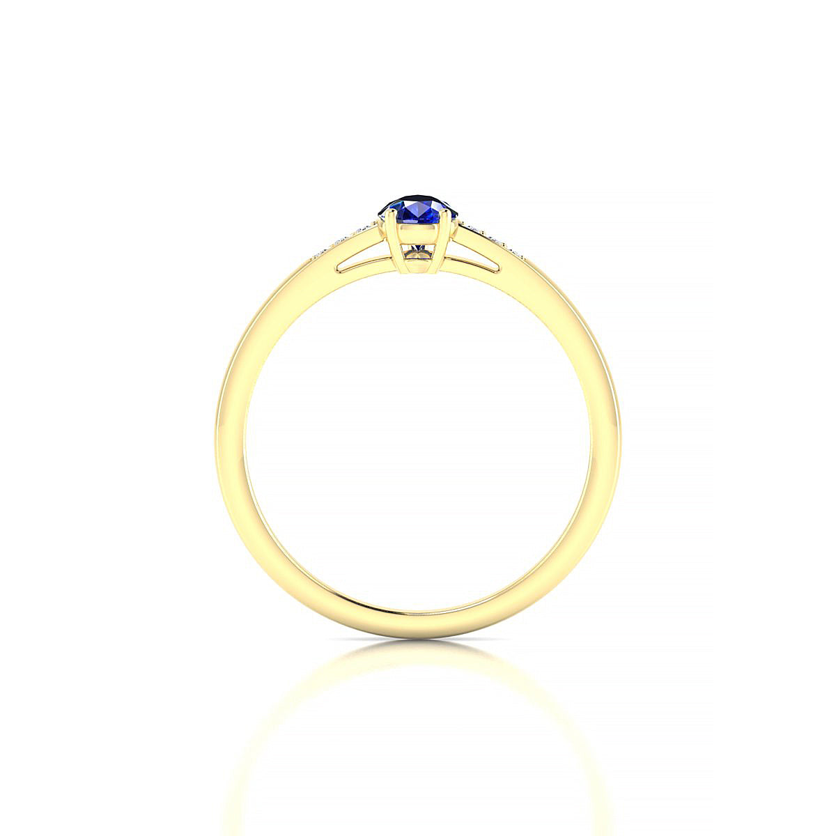 Exquisite | 18k Yellow Gold 6 x 4 mm Pear Sapphire Ring