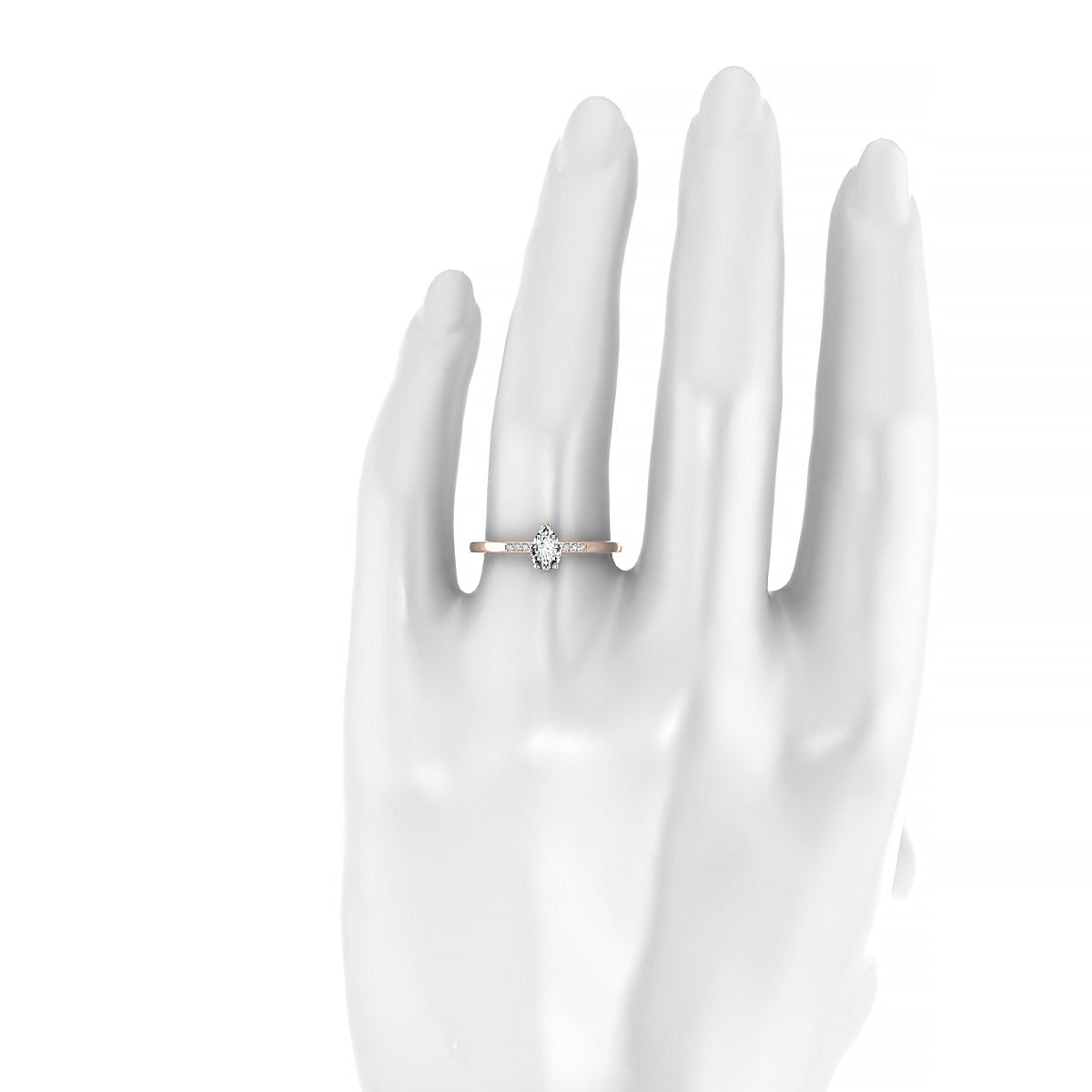 Exquisite | 18k Rose Gold 6 x 4 mm Pear Diamond Ring