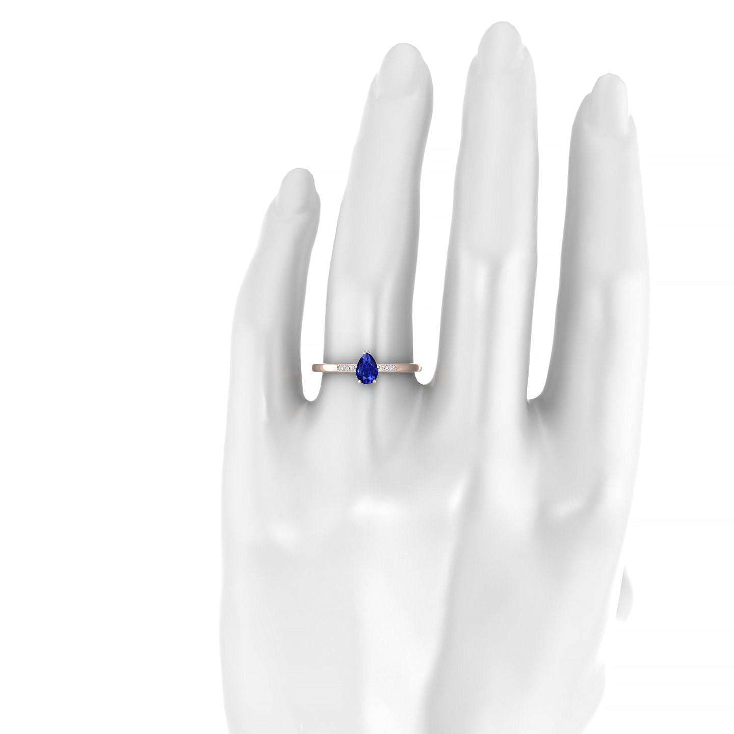 Exquisite | 18k Rose Gold 6 x 4 mm Pear Sapphire Ring
