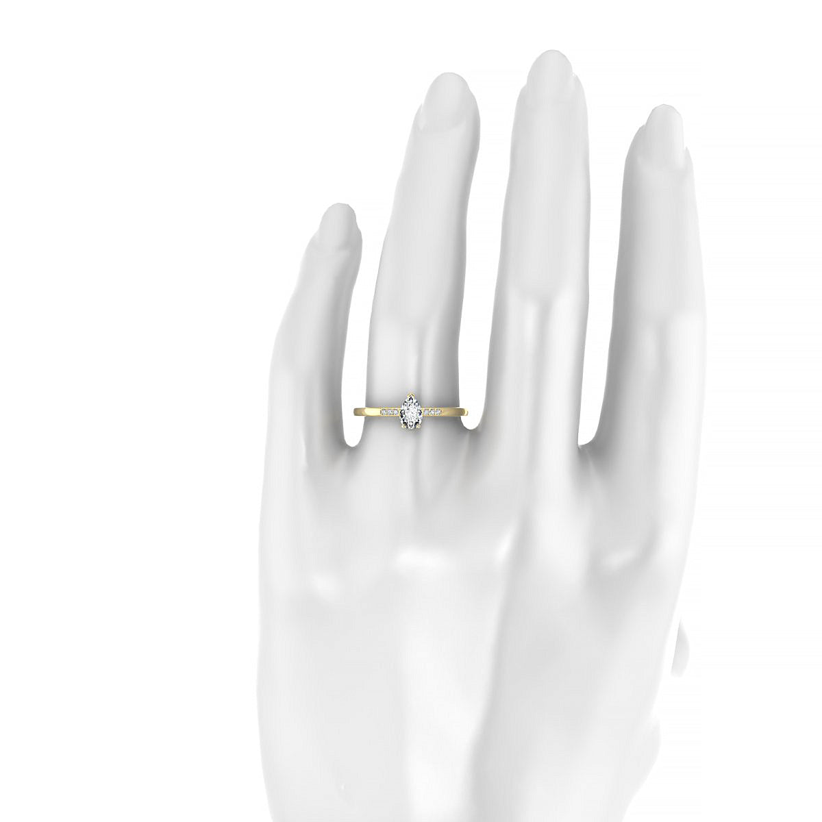 Exquisite | 18k Yellow Gold 6 x 4 mm Pear Diamond Ring