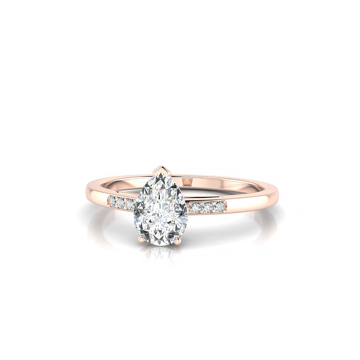 Exquisite | 18k Rose Gold 7 x 5 mm Pear Diamond Ring